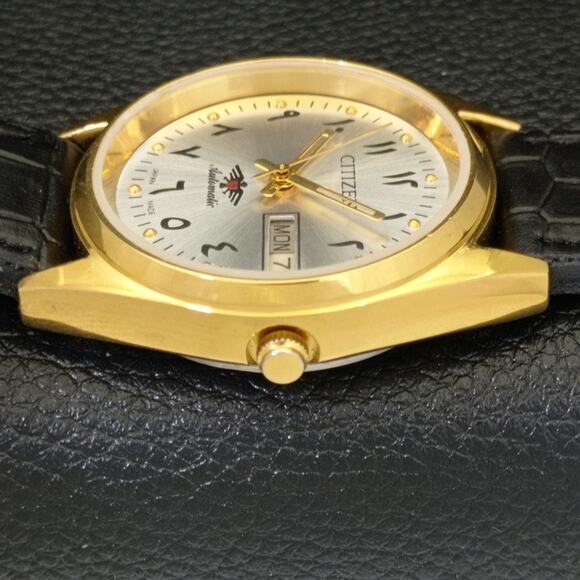 Vintage 1972 Citizen Arabic Automatic Mens Gold Watch W/daydate & Silver accents - Picture 5 of 10